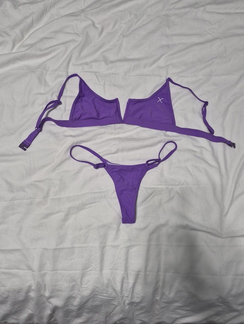 Boutine LA - Purple Bikini Set - Triangle Top & Thong Bottom